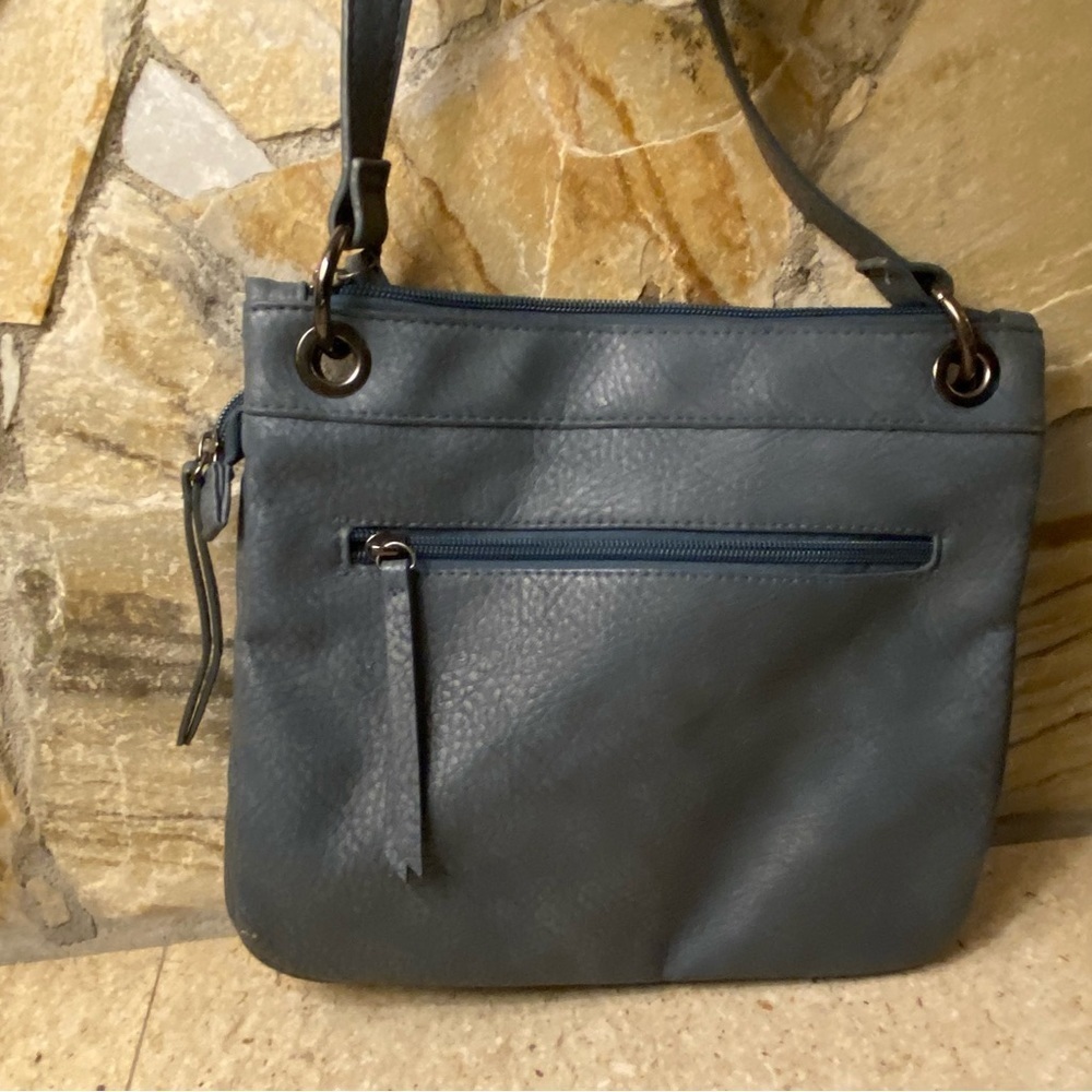 Mia and Luca beautiful shade of Blue in a vegan leather Crossbody Bag - Picture 2 of 12